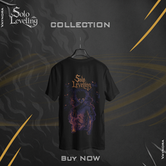 Dark Hunter Anime T-Shirt – Solo Leveling Inspired Shadow Tee | Unisex Flame Graphic Shirt S-4XL