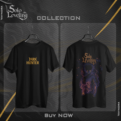 Dark Hunter Anime T-Shirt – Solo Leveling Inspired Shadow Tee | Unisex Flame Graphic Shirt S-4XL