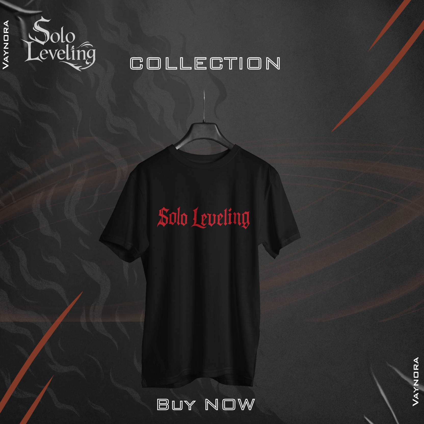 Red Flame Skeleton Warrior T-Shirt – Solo Leveling Anime Fan Tee – Dark Gothic Otaku Shirt – Manga Gift for Him or Her – Unisex Tee gift