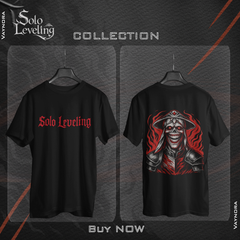 Red Flame Skeleton Warrior T-Shirt – Solo Leveling Anime Fan Tee – Dark Gothic Otaku Shirt – Manga Gift for Him or Her – Unisex Tee gift